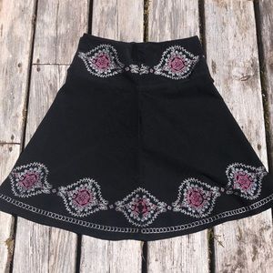 Boho corduroy embroidered skirt